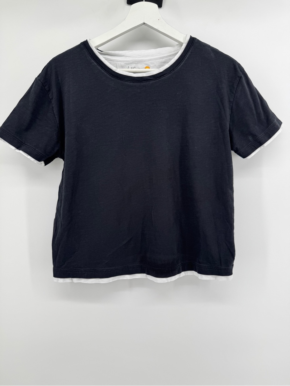 C&C California black and white boxy short-sleeve t-shirt BLACK